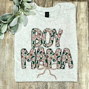 Boy mama shirt Camo Short Sleeve Tshirt cute trending son boy mom